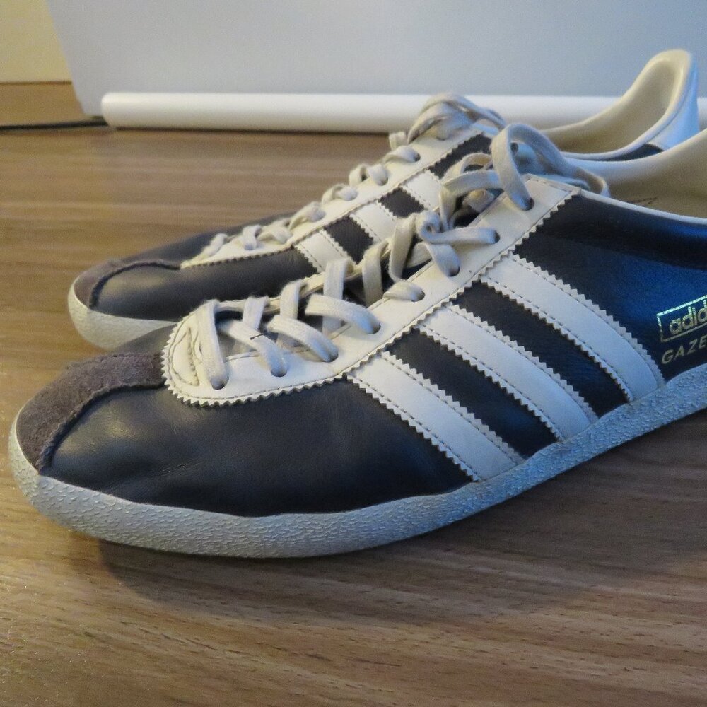 ADIDAS Gazelle OG Legend Ink & Running White Sneakers Shoes Retro Men's US 8.5 - Picture 2 of 15